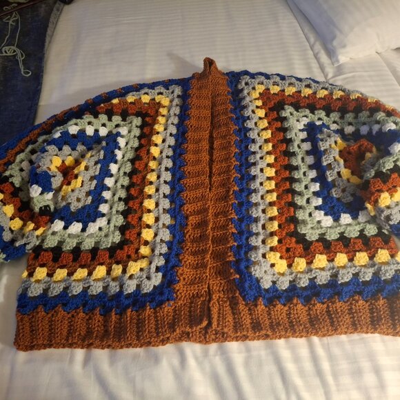 Handmade Colorful Hexagon Cardigan - Picture 3 of 4